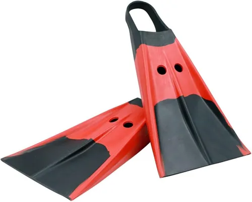 Voit Aletas de natación negras y rojas: diseño legendario de aleta de natación, unisex, construcción de goma de doble densidad, aumenta la velocidad