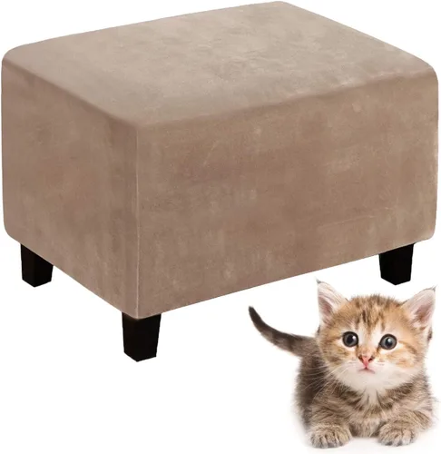 Miniatura 16 de ele ELEOPTION Funda otomana rectangular súper elástica y suave de ajuste forma, fundas otomanas para taburete de pies y muebles de almacenamiento