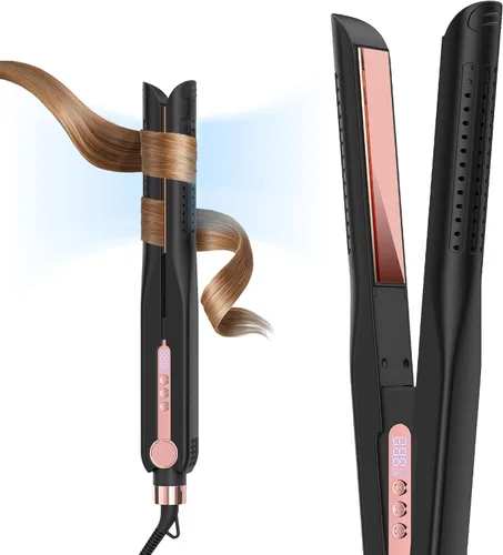 Miniatura 10 de SKIMI Airflow Styler 2.0 - Plancha plana de titanio y rizadora, 96 rejillas de ventilación de aire frío para un estilo de duración de 48 horas