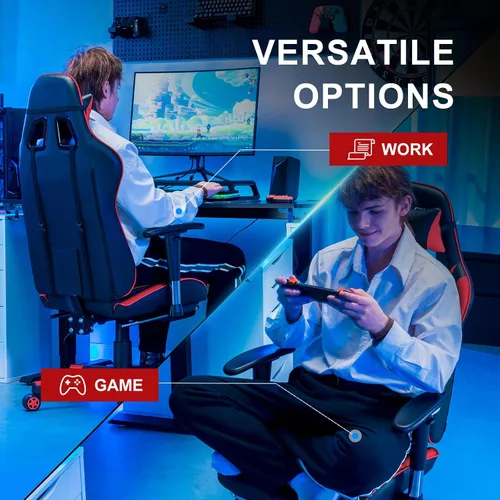 Miniatura 4 de Silla de juegos con reposapiés, silla de computadora de respaldo alto, silla ergonómica de escritorio para juegos, mecedora giratoria ajustable