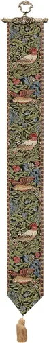 C Charlotte Home Furnishings Inc William Morris Birds I Tapestry Bell Pull - 6 pulgadas x 42 pulgadas Algodón/Viscosa/Poliéster