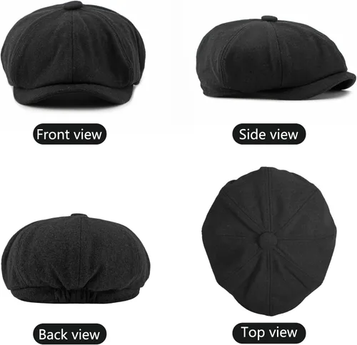 Miniatura 4 de meioro Hombres 8 Panel Newsboy Cap Vintage Tweed Flat Cap Irish Newsies Hat Gatsby Cabbie Caps Paperboy Classic Winter Hats