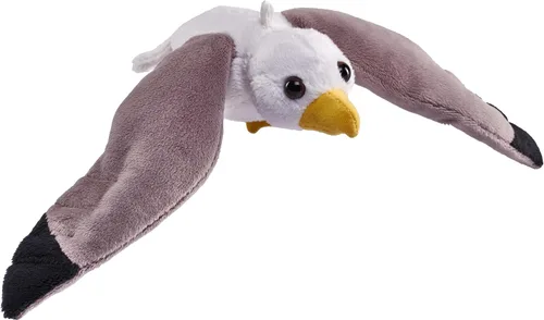Wild Republic Pocketkins - Gaviota ecológica de mar, animal de peluche, 5 pulgadas, hecho de materiales reciclados, respetuoso con el medio ambiente