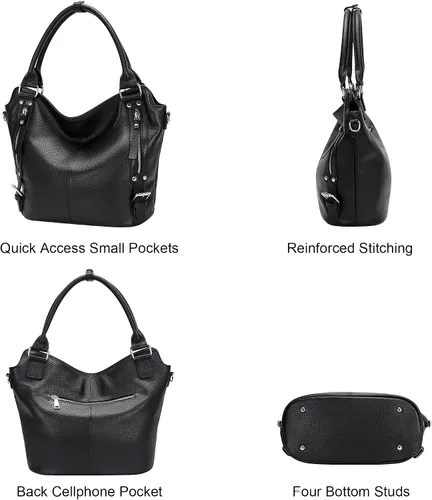 Miniatura 3 de Over Earth Genuine Leather Handbags for Women Hobo Shoulder Bags Ladies Tote Bag
