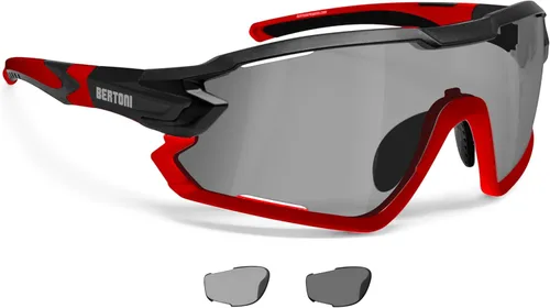 Miniatura 16 de Bertoni Gafas de sol deportivas polarizadas fotocromáticas ciclismo MTB con prescripción portador QUASAR Negro-Aguamarina/Espejo Azul