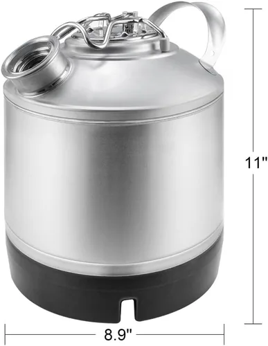 Miniatura 2 de Barril de limpieza de 1.6 galones con sistema D Sankey Puertos, Barril de lavado con base de goma para limpieza de líneas de cerveza