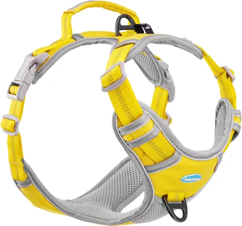 Miniatura 14 de ThinkPet Arnés deportivo transpirable, antitirones para perro, con asa, arnés reflectante y ajustable para perros medianos o grandes, clip trasero