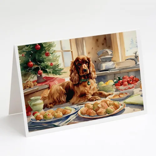 Miniatura 76 de Caroline's Treasures DAC3884GCA7P Paquete de 8 tarjetas en blanco de Navidad con galletas de husky siberiano Tarjetas de felicitación con sobres