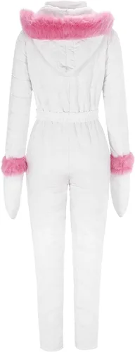 Miniatura 3 de JUNGE Trajes de nieve para mujer, overol de invierno para esquí, con capucha, para snowboard, esquí, overol impermeable para exteriores, ropa