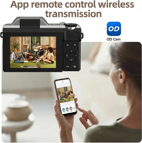 Miniatura 4 de Cámaras digitales de 64MP para fotografía, cámara compacta ORDRO D27 4K, enfoque automático con zoom óptico 6X y antivibración, pantalla abatible