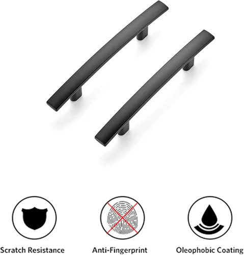 Miniatura 8 de Ravinte Paquete de 1 tirador curvado de gabinete de 5-3/16 pulgadas color negro mate para cajones de cocina, manijas de arco de gabinete de 5-3/16