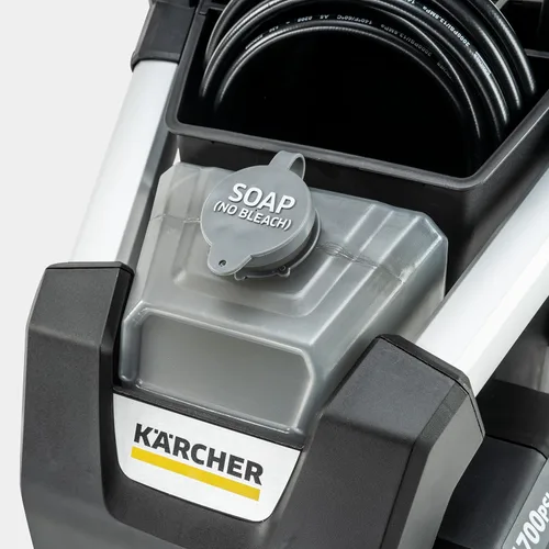 Miniatura 6 de Kärcher Lavadora a Presión K1700B, Certificada CETA, 3 Boquillas de Pulverización, Tanque de Detergente, para Autos, Entradas, Revestimientos, Negro