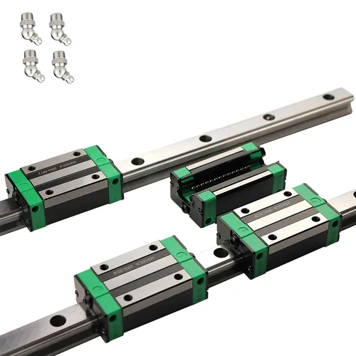 Miniatura 2 de Riel de Guía Lineal 2 X HGR 20-200mm Riel Deslizante Lineal + 4 X Bloques de Rodamientos Riel de Guía Lineal para Enrutadores CNC de Bricolaje
