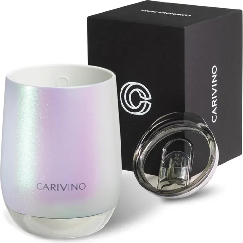Miniatura 12 de Carivino Vaso de vino de lujo con interior de cerámica, base de corcho genuino y tapa Tritan, aislamiento al vacío de acero inoxidable avanzado