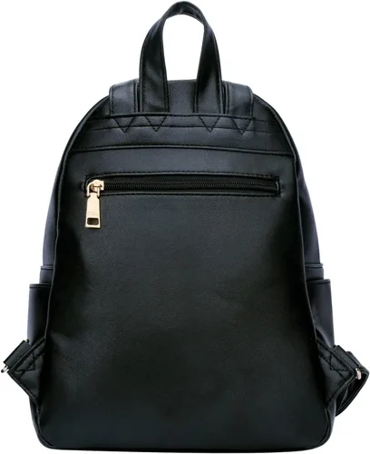 Miniatura 3 de KKXIU Mochila pequeña para mujer, de piel sintética, acolchada, mini mochila de moda para niñas, negro M, Mochilas Daypack