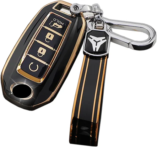 Miniatura 5 de ontto Funda de llave de 4 botones compatible con Infiniti Key Fob Shell Anti-arañazos TPU Key Skin para Q50 Q60 QX50 QX55 QX60 2019 en adelante Beige