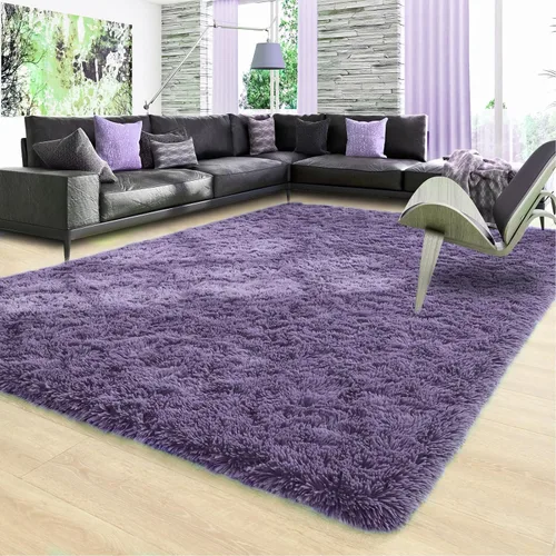 Miniatura 38 de Ompaa Alfombra esponjosa, alfombra mullida súper suave para dormitorio, sala de estar, alfombra grande de felpa de 6 x 9 pies, alfombra de pelo