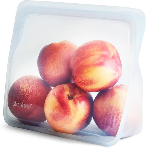 Miniatura 2 de Stasher Bolsas de almacenamiento de silicona reutilizables (medias, transparentes) y (Mini, Aqua)