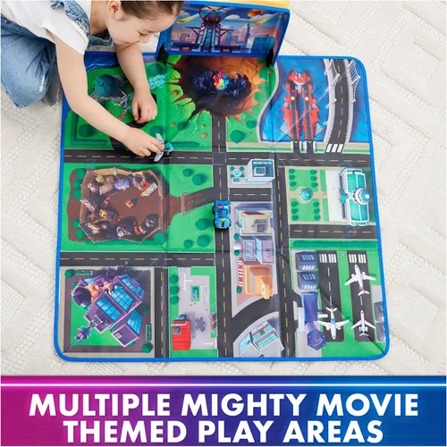 Miniatura 3 de Paw Patrol: The Mighty Movie, Paquete de Regalo de Alfombra de Juego Pup Squad con Mighty Pups Chase & Vee Pup Squad Racer Autos de Juguete
