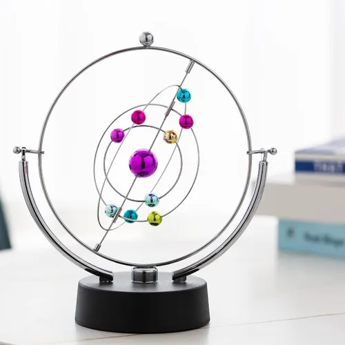Miniatura 3 de Ornamento de escritorio para oficina en casa con movimiento electrónico perpetuo operado por batería (Sistema Solar)