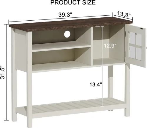 Miniatura 2 de ChooChoo Gabinete de bar de café de granja, gabinete de buffet con almacenamiento, aparador buffet con puerta de cristal, mesa consola para cocina