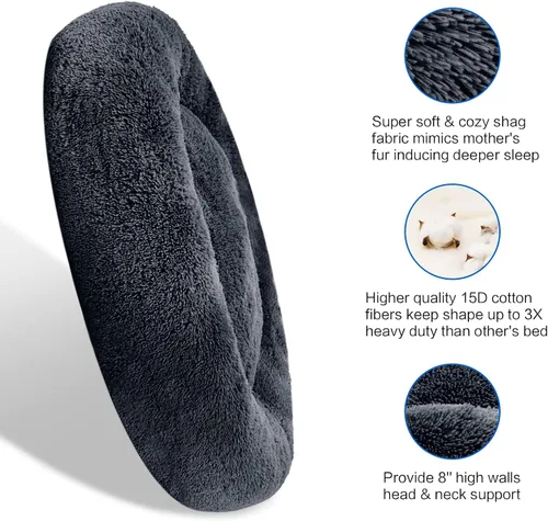 Miniatura 4 de SAVFOX Cama calmante para perros, cama antiansiedad, cama de perro de felpa para perros pequeños, tamaño mediano, grande y XL, cama suave y cómoda