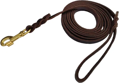 Miniatura 14 de LWBMG Correa de cuero para perro de 8 x 3/4 pulgadas, correas de perro para perros grandes, resistentes, fuertes y suaves, hechas a mano, trenzadas
