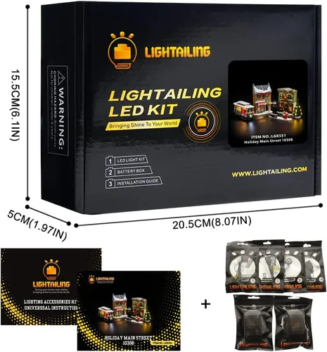 Miniatura 6 de LIGHTAILING Luz para Lego-10308 Christmas-High-Street - Kit de iluminación LED compatible con el modelo de bloques de construcción Lego - NO