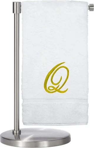 Miniatura 143 de Script R - Toalla de baño con monograma, regalo personalizado, 27 x 54 pulgadas, juego de 1 toalla bordada con texto dorado, 100% algodón turco