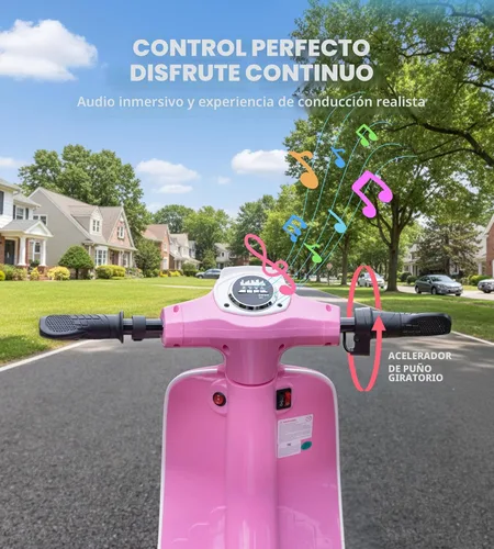 Miniatura 5 de Motocicleta para niños, motocicleta eléctrica de 2 ruedas para niñas de 8 a 14 años, juguetes de montar de 24V con música, cuentos, faro delantero