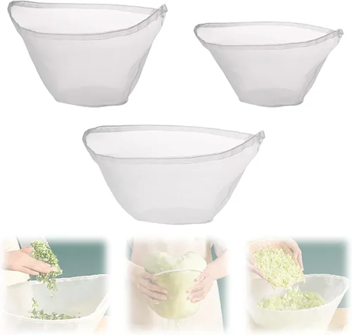 Bolsa de tela de queso para colar, 3 piezas de tela de queso reutilizable con bordes cerrados, tela de malla fina, bolsas de leche de soja, bolsas