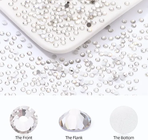Miniatura 3 de Diamantes de imitación transparentes con parte trasera plana, diamantes de imitación de vidrio para arte de uñas y manualidades, fijación