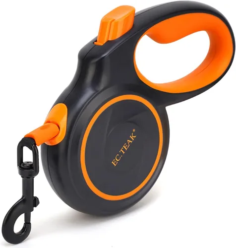 Miniatura 4 de Correa retráctil para perro, gran correa retráctil para perros pequeños/medianos de hasta 110 libras, cinta de nailon fuerte, sin enredos, freno