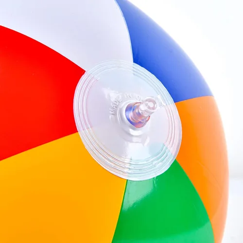 Miniatura 3 de Coopay Paquete de 50/100 bolas inflables de playa clásicas de arco iris, para piscina, decoración de fiesta de playa, juegos de agua de verano
