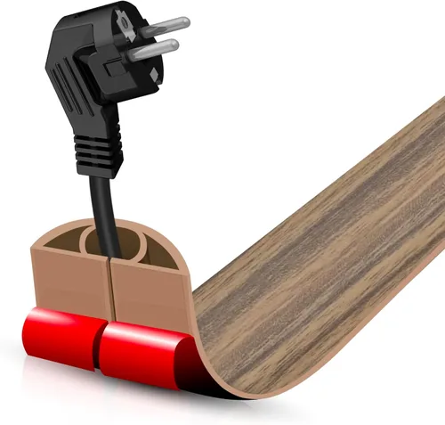 Miniatura 56 de Cubierta autoadhesiva para cables de suelo, gestión de cables de 3.3 pies, protector de tira de extensión para cables, evita tropiezos de cables