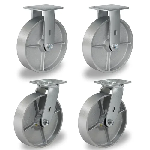 Miniatura 26 de Ruedas giratorias de 4 x 2 pulgadas, ruedas industriales resistentes, ruedas giratorias con rodamiento de rodillos - Ruedas de hierro fundido