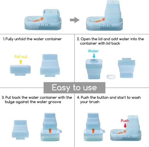 Miniatura 7 de MEEDEN Limpiador de pinceles portátil: Enjuagadora de pinceles con drenaje para pinturas acrílicas, acuarelas y a base de agua - Lavadora y soporte