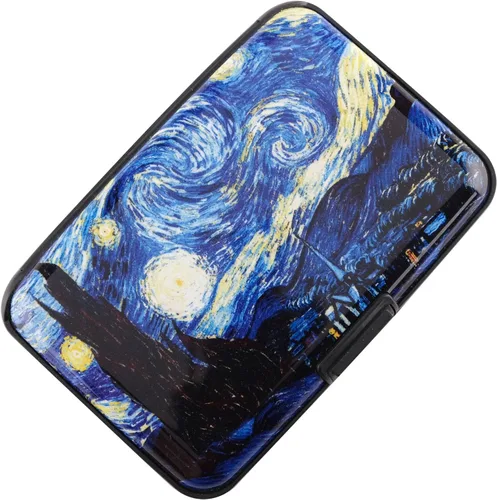 Miniatura 27 de Tarjetero de aluminio con bloqueo RFID para hombres y mujeres, elegante cartera de viaje con 7 ranuras, la mejor protección contra escaneos