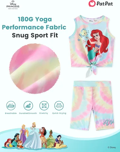Miniatura 3 de Disney Stitch, Frozen, Minnie Mouse, Princesa, Winnie Tank Top+Shorts Dolphin para niñas, conjunto deportivo de entrenamiento de verano