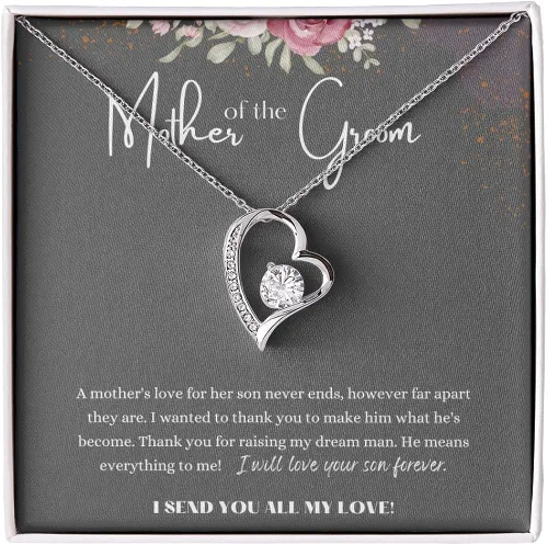 Shine Attraction To My Beautiful Mom On Wedding Day Necklace, Mother Of The Bride Gifts From Daughter and Son, Jewelry Present For Mother Of The