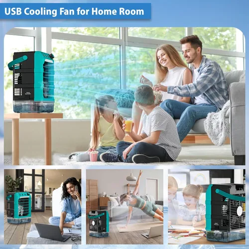 Miniatura 7 de Uniqwamo Ventilador Nebulizador Portátil Compatible con Batería de 18V de Makita (Sin Batería) o Alimentado por USB, Ventilador de Enfriamiento