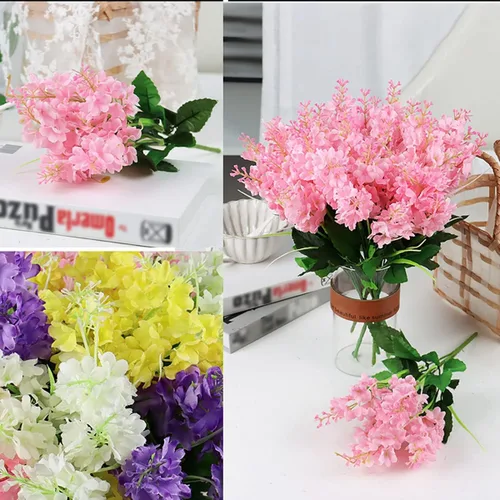 Miniatura 6 de ECYC Ltd Ramo de flores artificiales de jacinto de 13.78 pulgadas, flores de jacinto de seda con tallo de jacinto sintético para decoración de boda