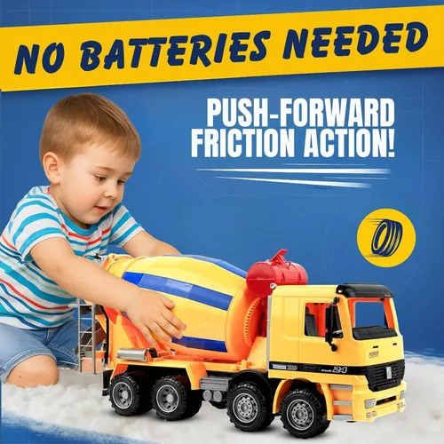 Miniatura 4 de Liberty Imports Camión de construcción de gran tamaño de 15 pulgadas para niños, vehículos a escala 1:22 con piezas móviles realistas