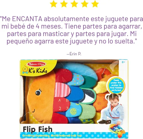 Miniatura 9 de Melissa & Doug Flip pescado suave juguete de bebé.