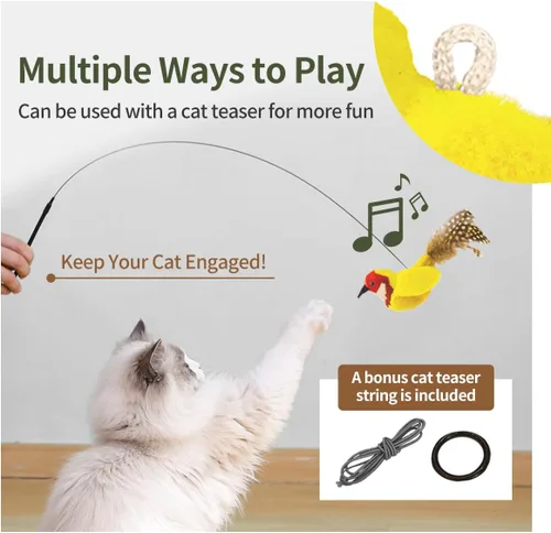 Miniatura 3 de Juguetes para gatos con hierba gatera, para aliviar el aburrimiento y aliviar los dientes y patadas, juguetes interactivos con sonido de chirrido