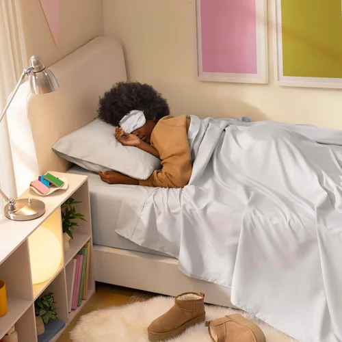 Miniatura 6 de UGG Juego de sábanas de lujo de 3 piezas, tamaño individual, refrescante, con bolsillos profundos, ropa de cama de alta calidad con 1 funda de Gris