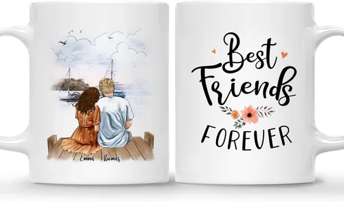 Miniatura 8 de Gossby Taza de café personalizada para parejas, regalo personalizado para pareja, con diseño, nombre, aniversario, día de San Valentín, regalo