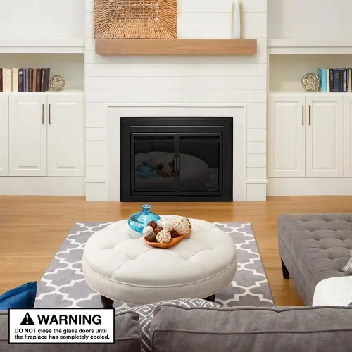 Miniatura 5 de UniFlame - Kendall - Puertas de chimenea estilo gabinete con vidrio templado ahumado