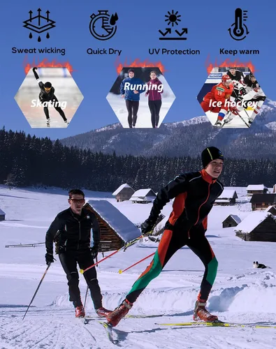 Miniatura 6 de Paquete de 5 o 4 camisas de compresión térmica para hombre, forro polar, manga larga, capa base atlética, equipo de entrenamiento para clima frío
