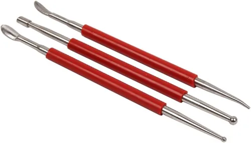 Miniatura 5 de Juego de 20 herramientas de tallado de cuero para tallar cuero para hacer sillín de trabajo, martillo de bricolaje giratorio de cuero para modelar